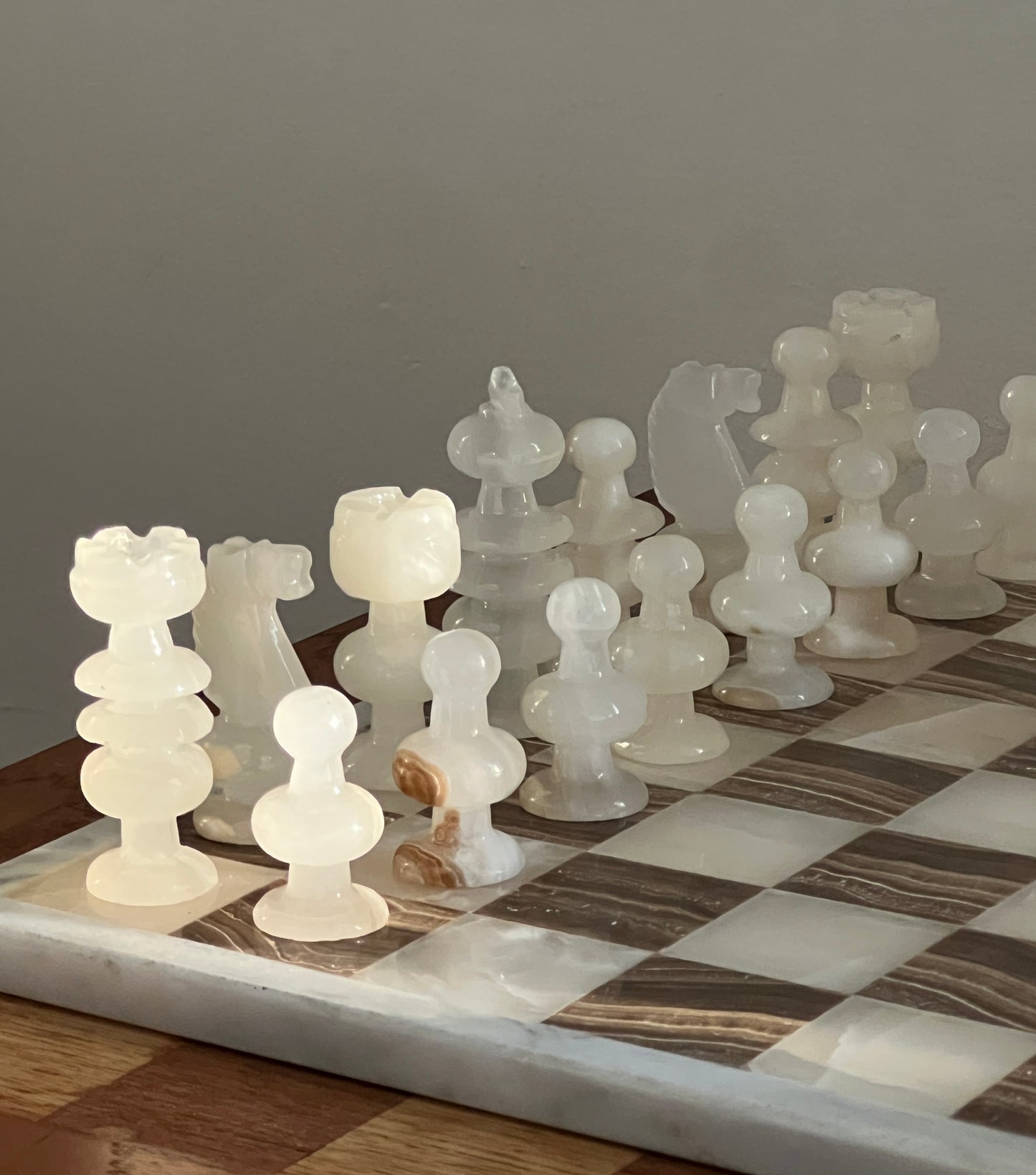 Neutral Marble Chess Set