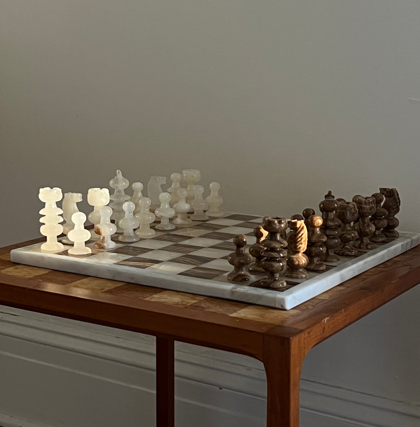 Neutral Marble Chess Set