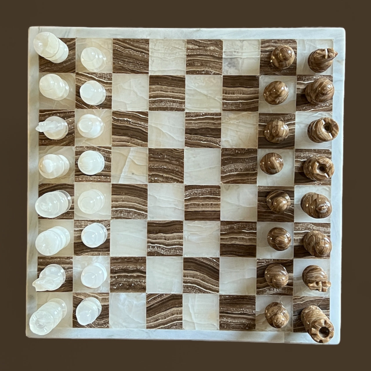 Neutral Marble Chess Set