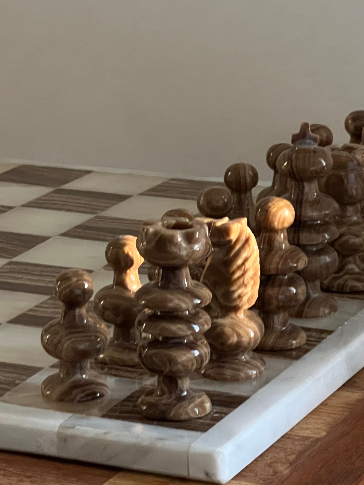 Neutral Marble Chess Set