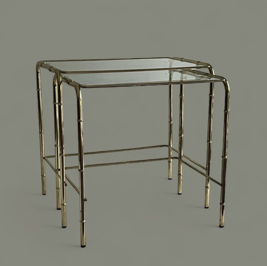Brass Nesting Tables - a Pair
